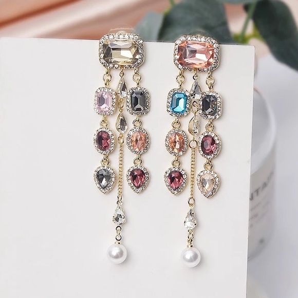 Multi-Colored Dangle Earrings - Picture 3 of 11